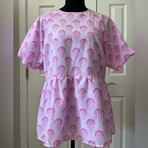 J Marie Floral Babydoll Top Sz M EUC 🩷